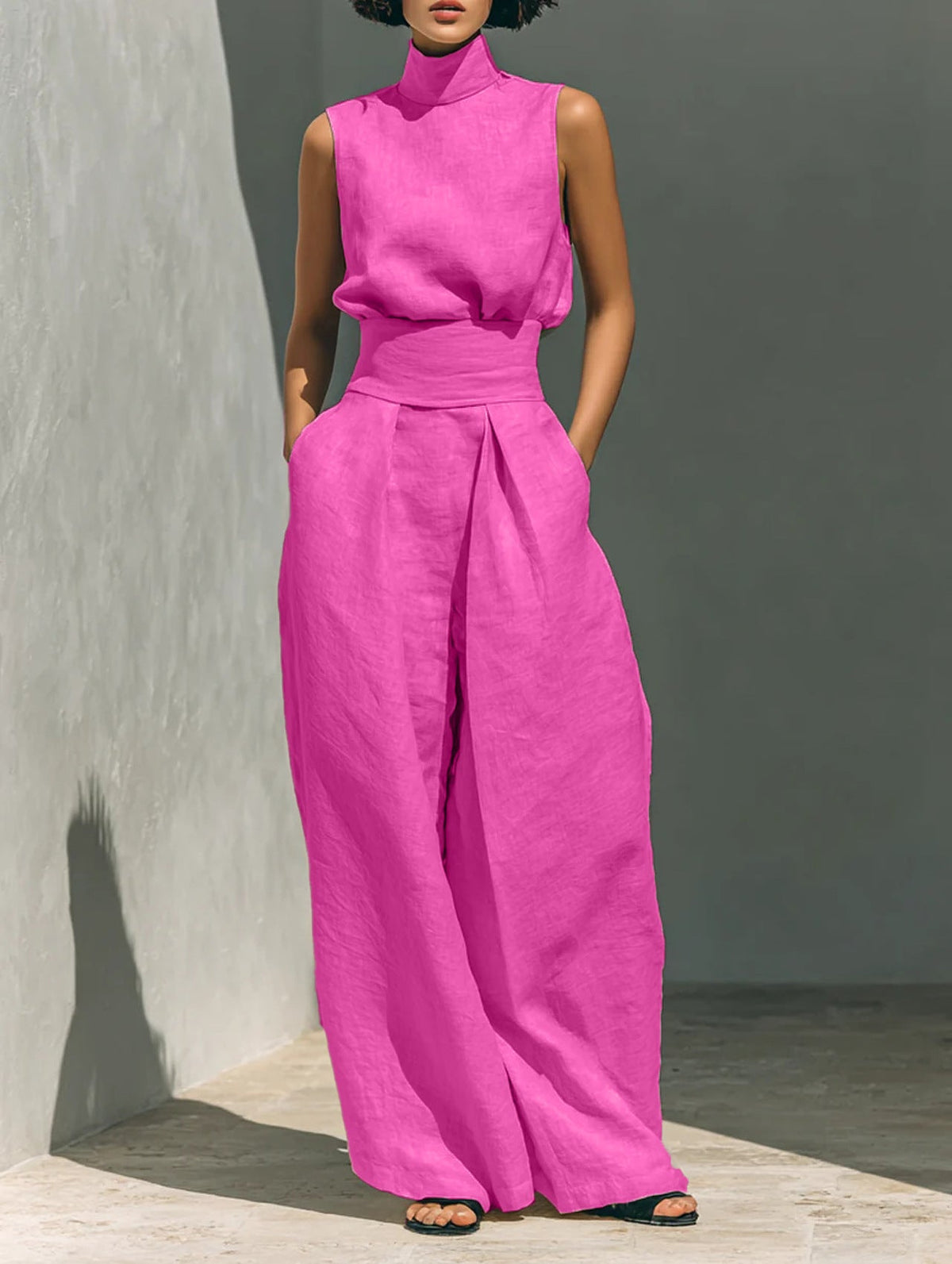 Women's summer top and pants outfit