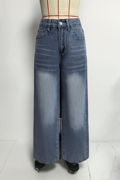 Women's washed denim casual fashion pants