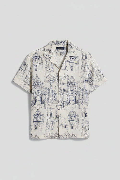 Men's architecture sketch print resort shirt