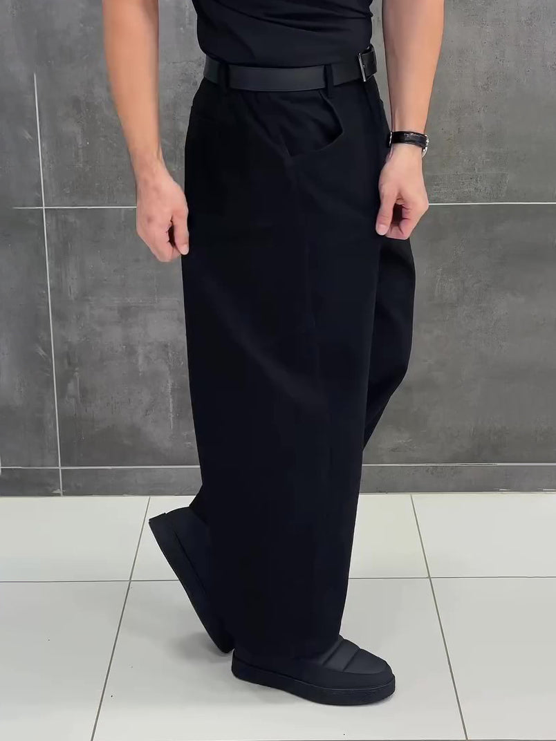 Premium black streetwear cropped pants
