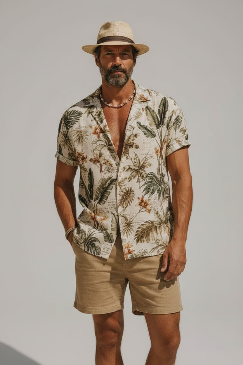 Men's casual tropical resort shirt