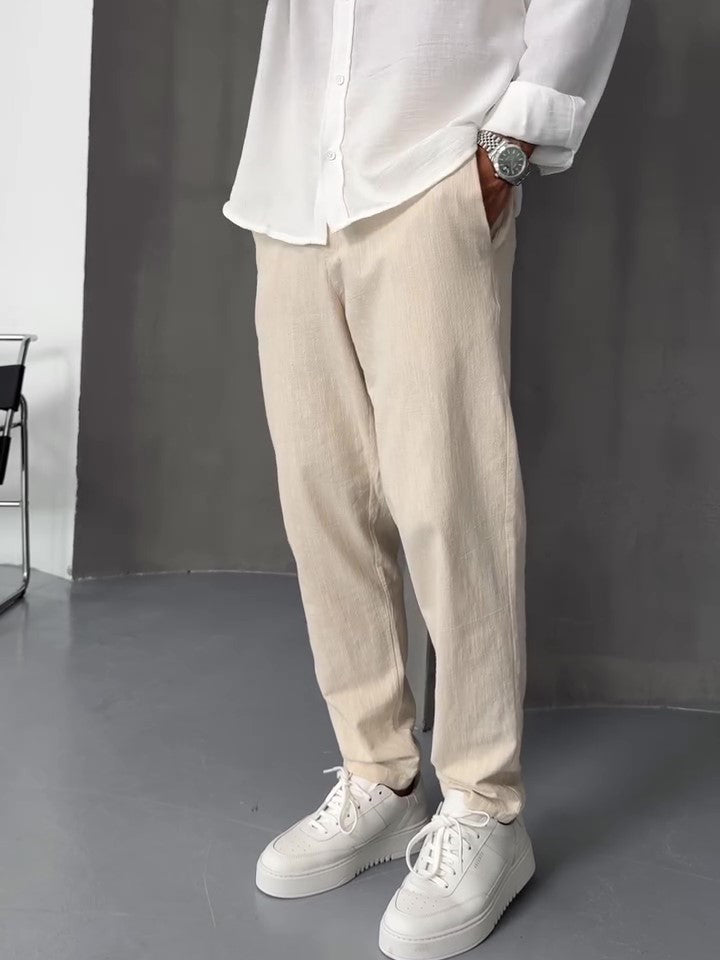 Men's straight-leg summer trousers