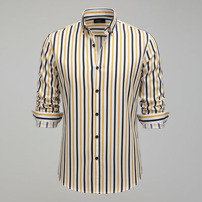 Men's long-sleeved striped shirt