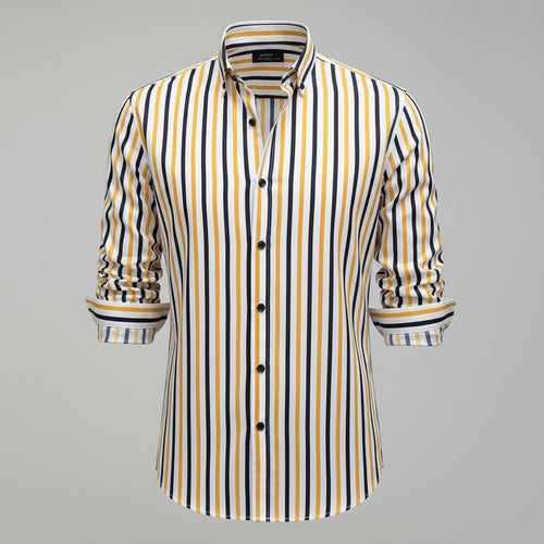 Men's long-sleeved striped shirt
