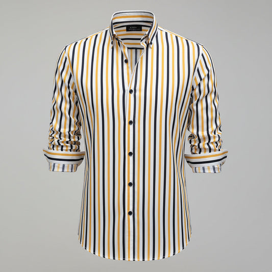 Men's long-sleeved striped shirt