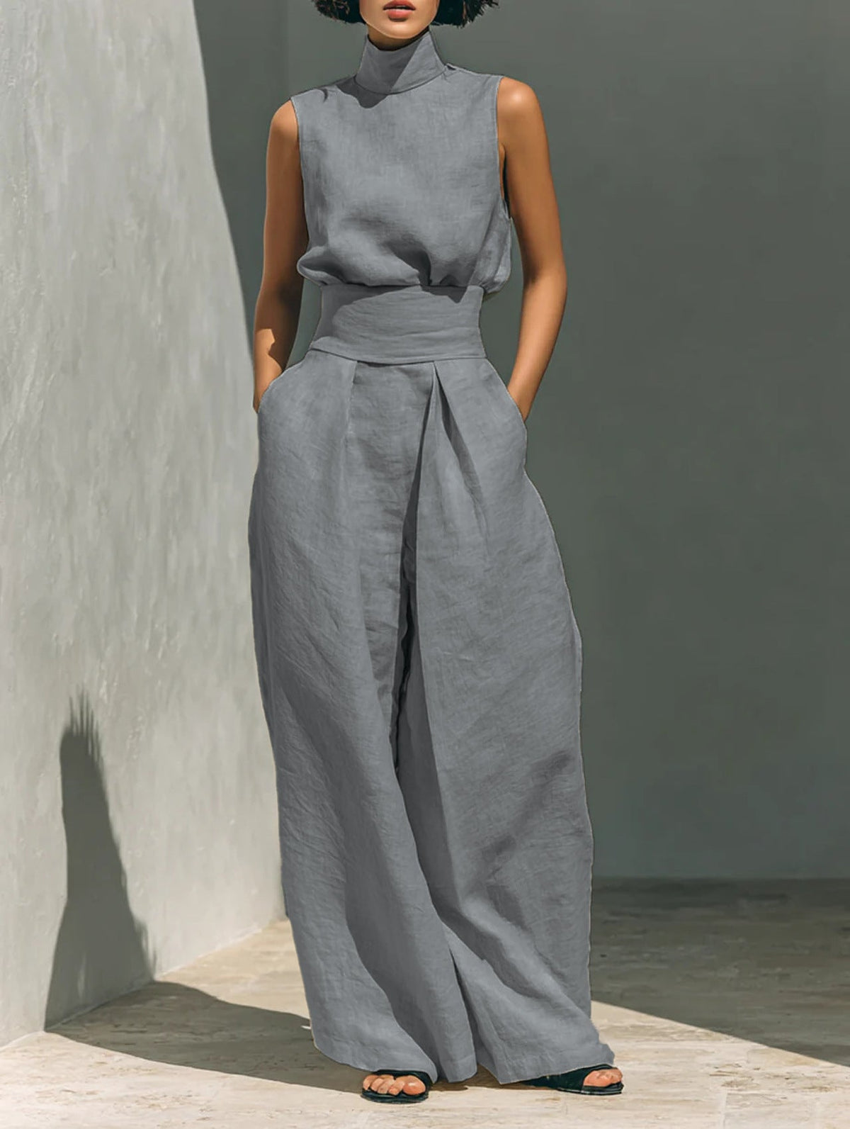 women's-sleeveless-casual-two-piece-set