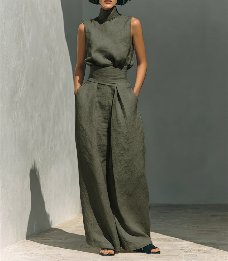 women's-sleeveless-summer-suit-set
